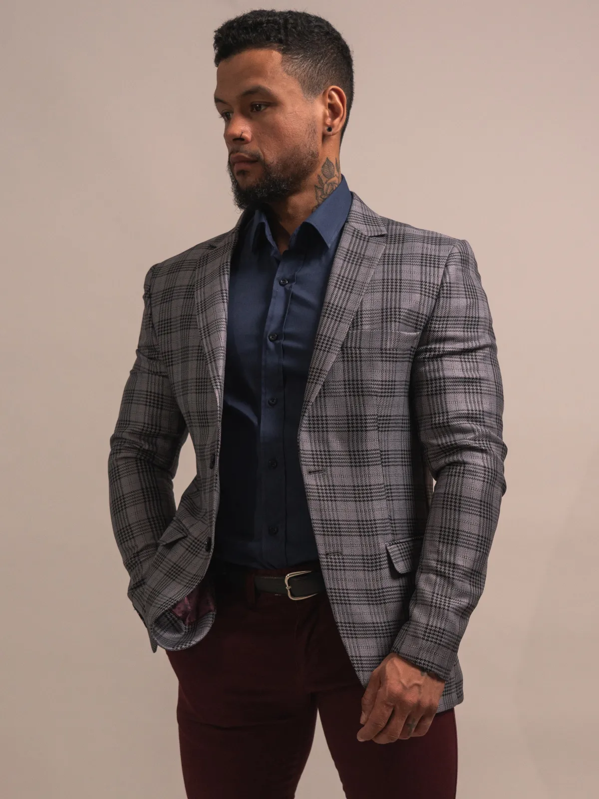 VESTE À CARREAUX SLIM+