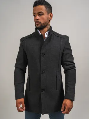MANTEAU EN LAINE ANTHRACITE