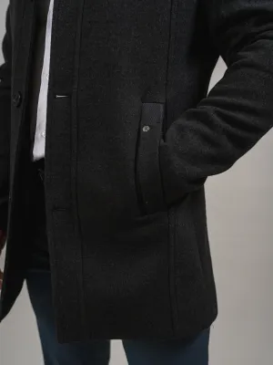 MANTEAU EN LAINE ANTHRACITE