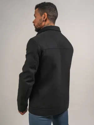 MANTEAU EN LAINE QUATRE POCHES NOIR