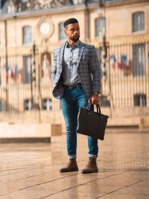 VESTE À CARREAUX SLIM+
