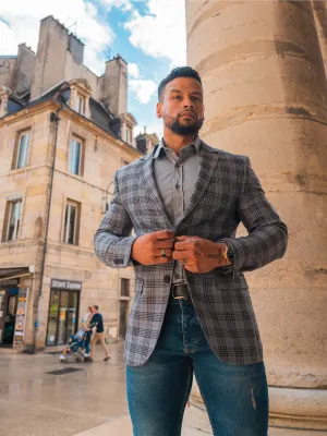 VESTE À CARREAUX SLIM+