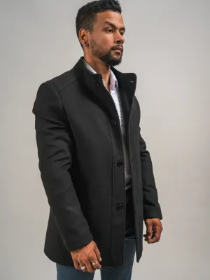 MANTEAU EN LAINE NOIR