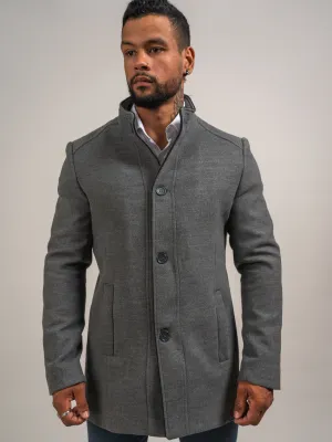 MANTEAU EN LAINE GRIS