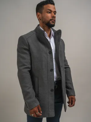MANTEAU EN LAINE GRIS