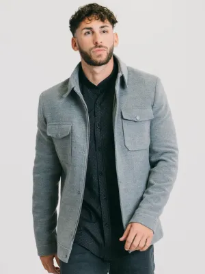 MANTEAU EN LAINE QUATRE POCHES GRIS
