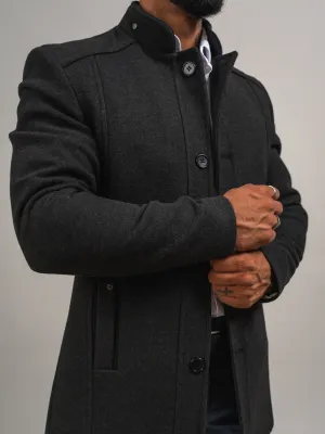 MANTEAU EN LAINE ANTHRACITE