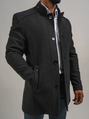 MANTEAU EN LAINE ANTHRACITE