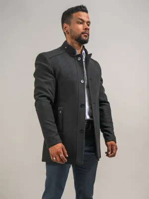 MANTEAU EN LAINE ANTHRACITE