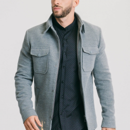 Produit MANTEAU EN LAINE QUATRE POCHES GRIS Image