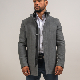 Produit MANTEAU EN LAINE AVEC FOURRURE GRIS Image