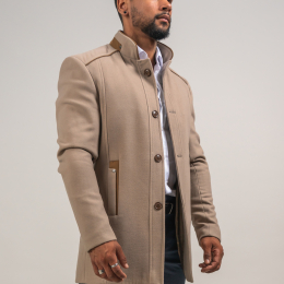 Produit MANTEAU EN LAINE CRÈME ET CAMEL Image