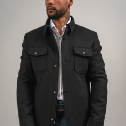 Produit MANTEAU EN LAINE QUATRE POCHES NOIR Image